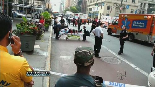 Foto indetenible las balaceras en calles NY