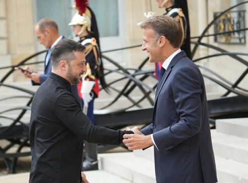 Foto Macrom y Zelenski