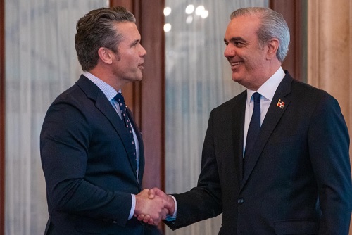 Foto Presidente Abinader y secretario Defensa EU